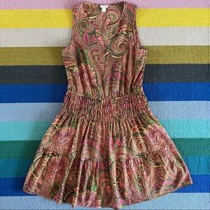 J. Crew Paisley Sleeveless Tiered V-neck Dress • NWOT • Size 2
